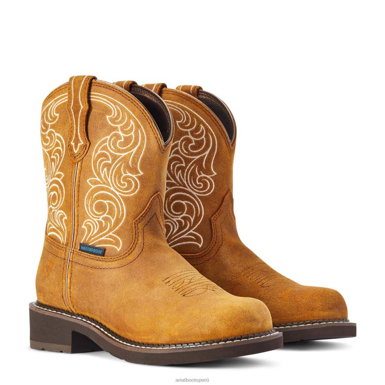 Ariat calzado mujer Bota vaquera impermeable Fatbaby Heritage P0RPZ2258 jengibre especias