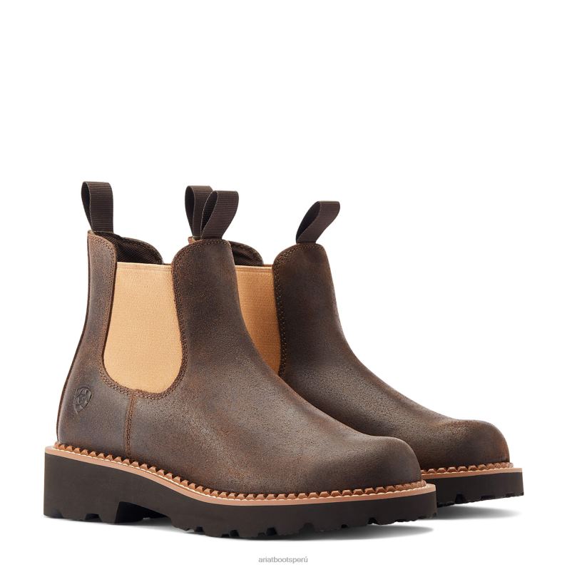 Ariat calzado mujer bota vaquera fatbaby twin gore P0RPZ2216 nogal desgastado