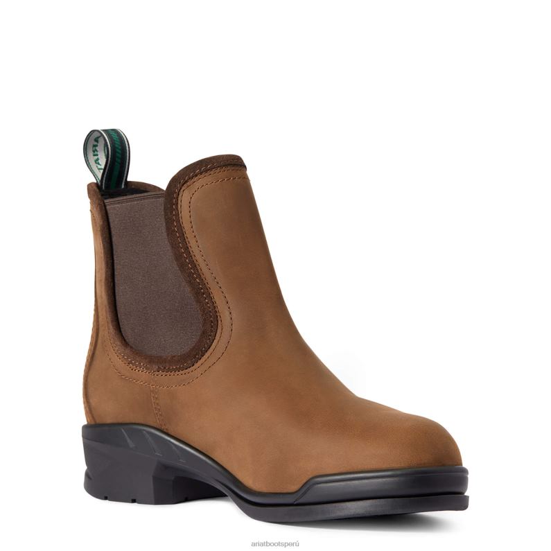 Ariat calzado mujer Bota Paddock con punta de acero Keswick. P0RPZ2309 marrón angustiado