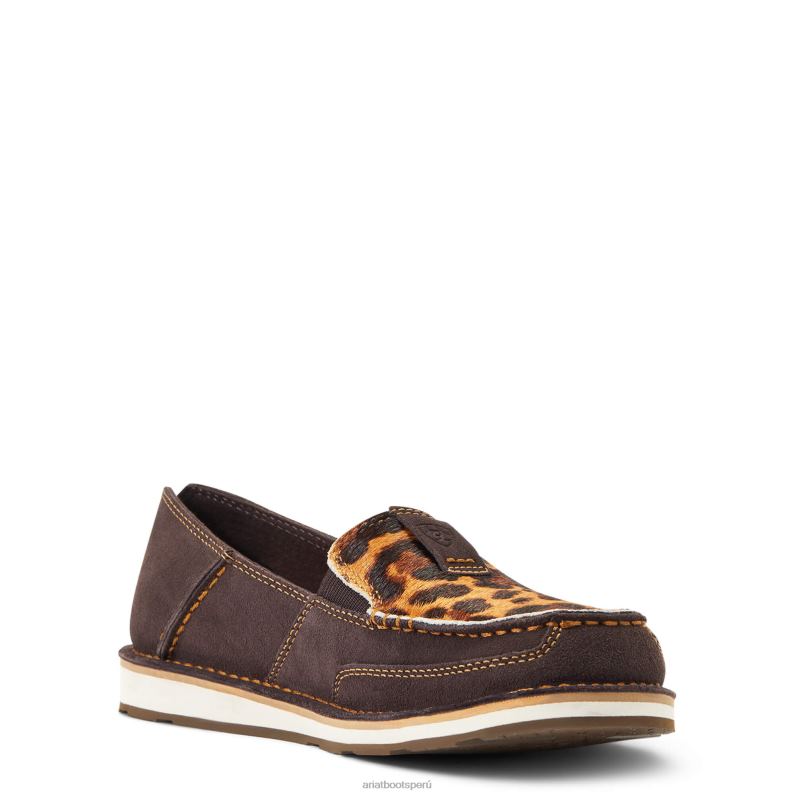 Ariat calzado mujer crucero 3 P0RPZ2456 ante chocolate/leopardo con pelo