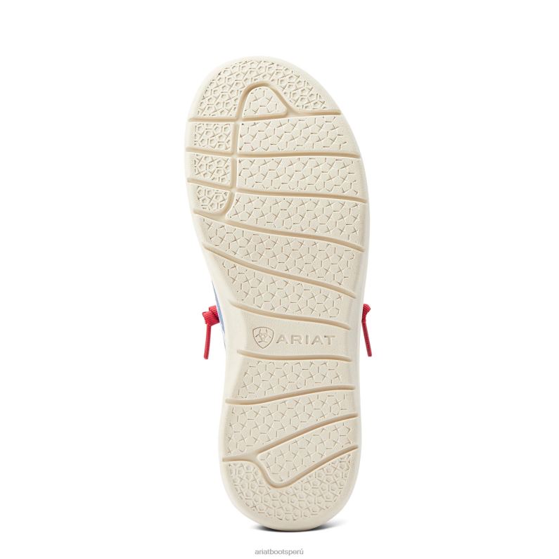 Ariat calzado mujer hilo occidental aloha P0RPZ2457 pareau prin rojo blanco y azul