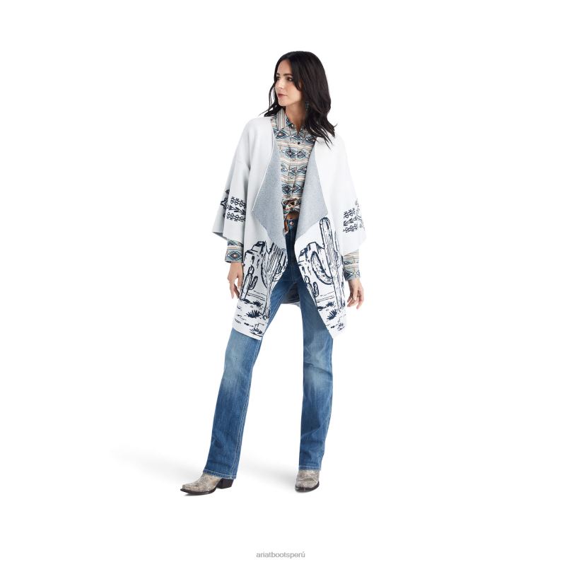 Ariat tapas mujer cárdigan del desierto P0RPZ3317 blanco de blanco