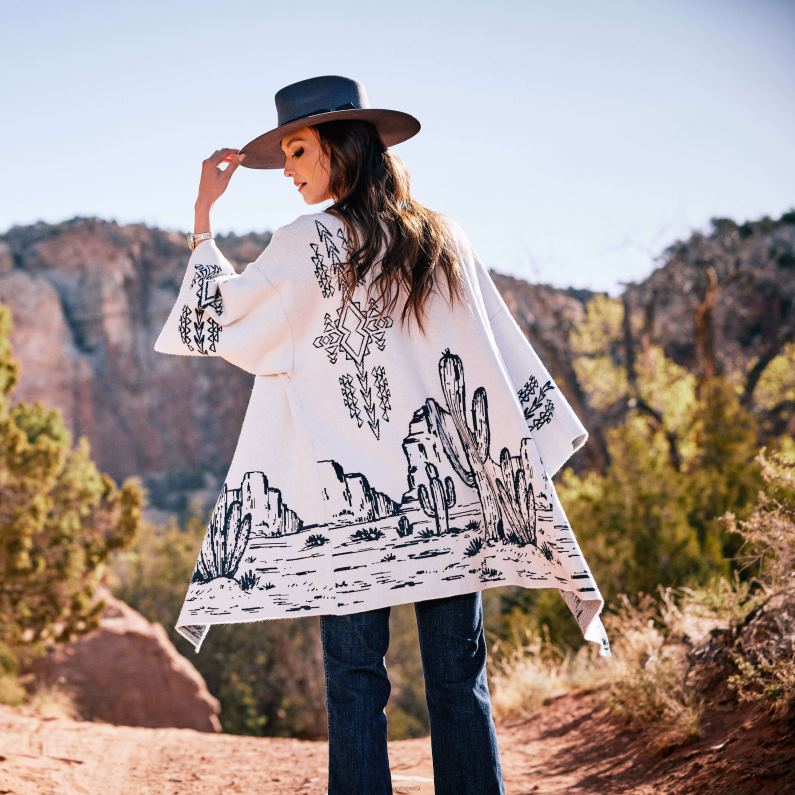 Ariat tapas mujer cárdigan del desierto P0RPZ3317 blanco de blanco