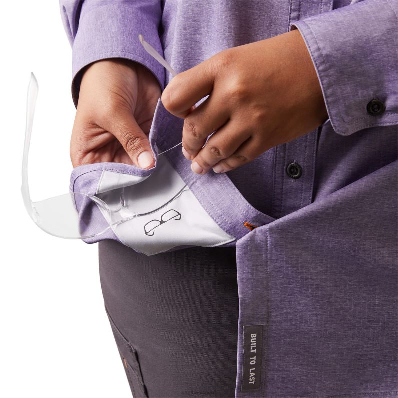 Ariat tapas mujer barra de refuerzo hecha resistente camisa de trabajo venttek durastretch P0RPZ3078 Brezo azul de Córcega