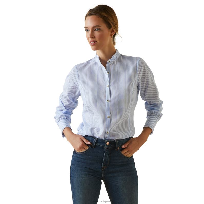 Ariat tapas mujer blusa clarín P0RPZ3021 raya azul claro