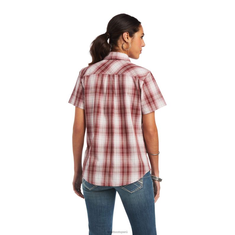 Ariat tapas mujer camisa billie jean real P0RPZ3141 cuadros rojizos