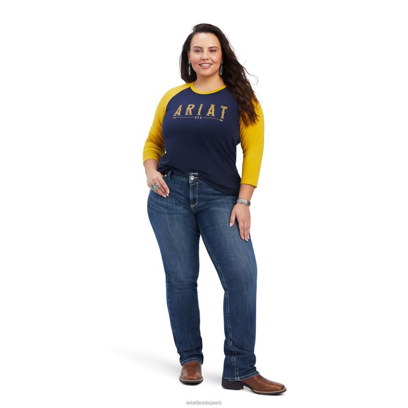 Ariat tapas mujer camisa de corte clásico con flecha real P0RPZ3219 eclipse naval