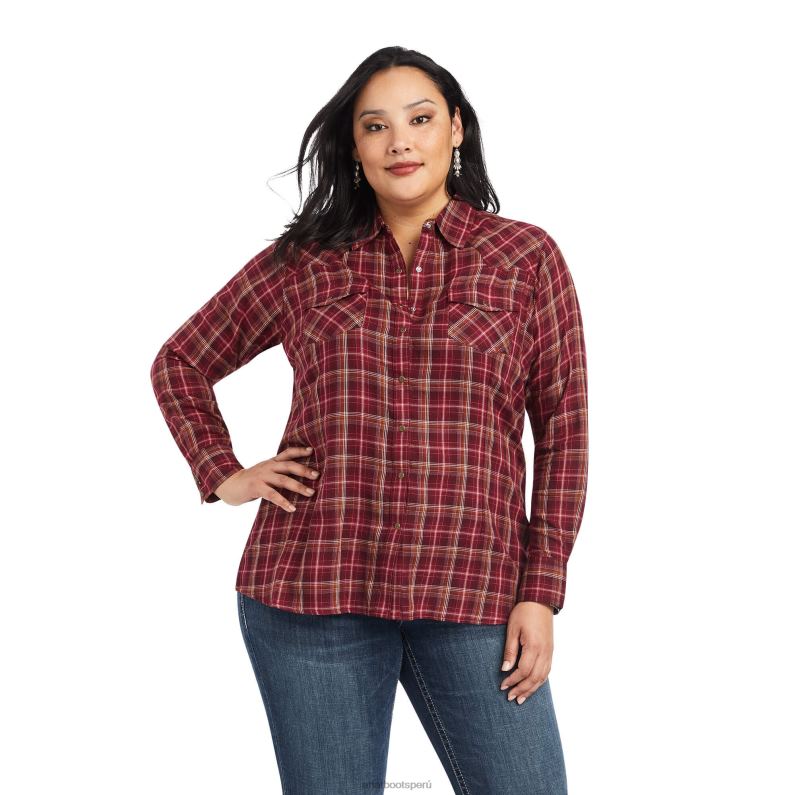 Ariat tapas mujer camisa de rastro real P0RPZ2845 cuadros pioneros