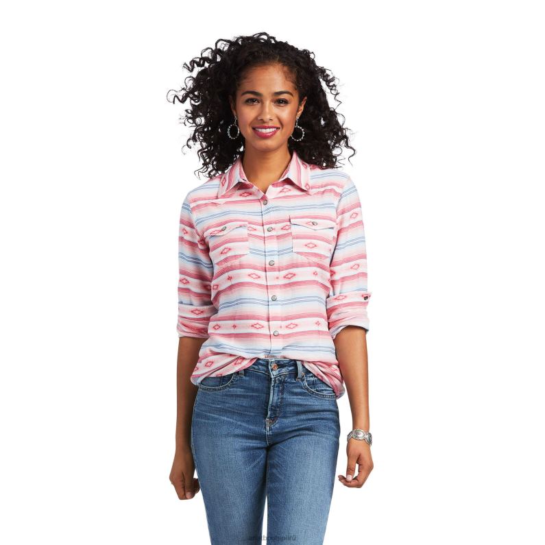 Ariat tapas mujer camisa de sarape de acuarela real P0RPZ3173 jacquard sarape acuarela