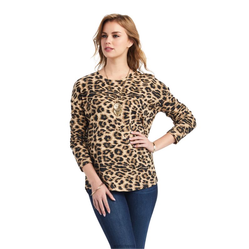 Ariat tapas mujer camisa de vida salvaje P0RPZ3081 guepardo
