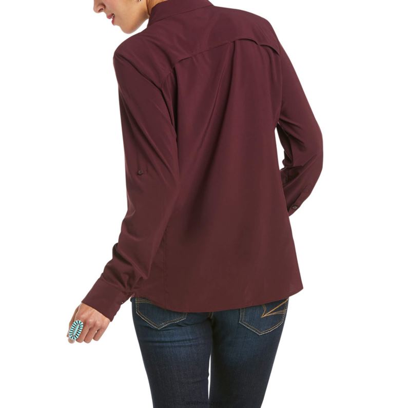 Ariat tapas mujer camisa elástica venttek P0RPZ2772 malbec