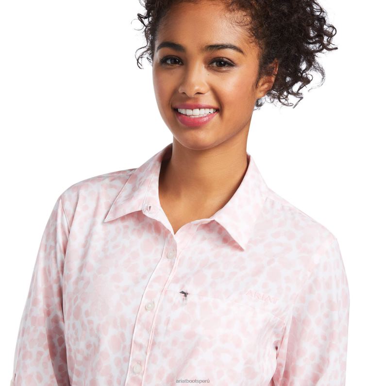 Ariat tapas mujer camisa elástica venttek P0RPZ2797 leopardo rosa cuarzo
