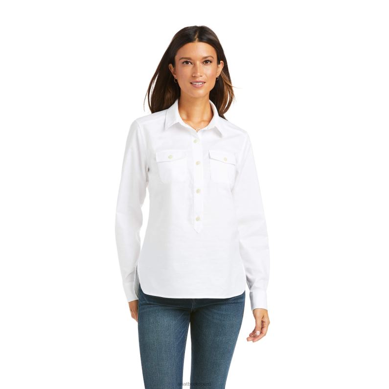 Ariat tapas mujer camisa popover loyola P0RPZ3267 blanco