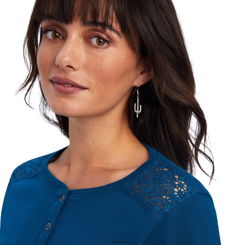 Ariat tapas mujer camiseta henley auténtica P0RPZ2955 hidra