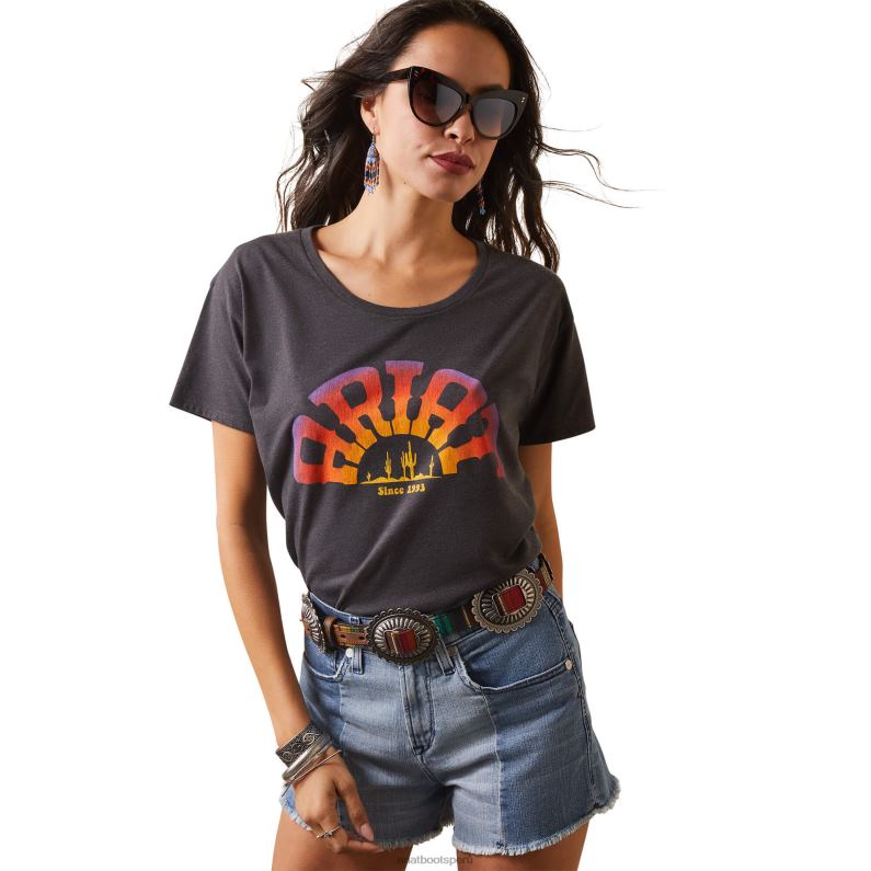 Ariat tapas mujer camiseta arcoiris P0RPZ2885 brezo de carbón