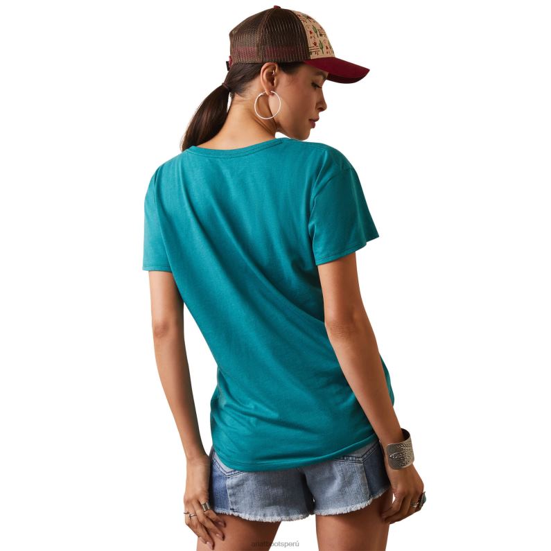 Ariat tapas mujer camiseta arcoiris P0RPZ2898 brezo verde azulado