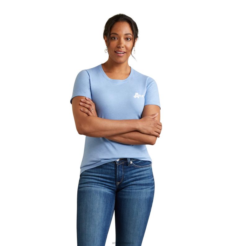 Ariat tapas mujer camiseta bandera del desierto P0RPZ2961 brezo azul océano