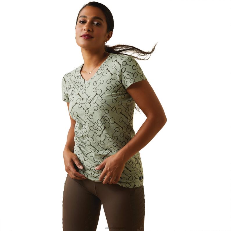 Ariat tapas mujer camiseta de filete P0RPZ3152 brezo de albahaca