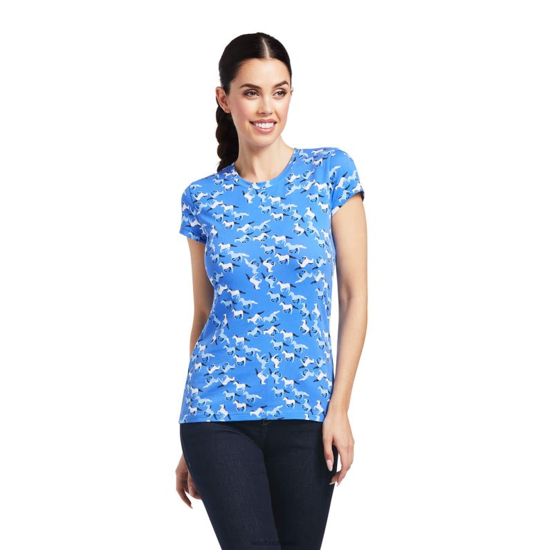 Ariat tapas mujer camiseta de galope P0RPZ3120 Reikiavik azul