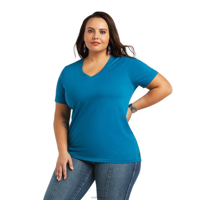 Ariat tapas mujer camiseta elemento P0RPZ3234 azul sajonia