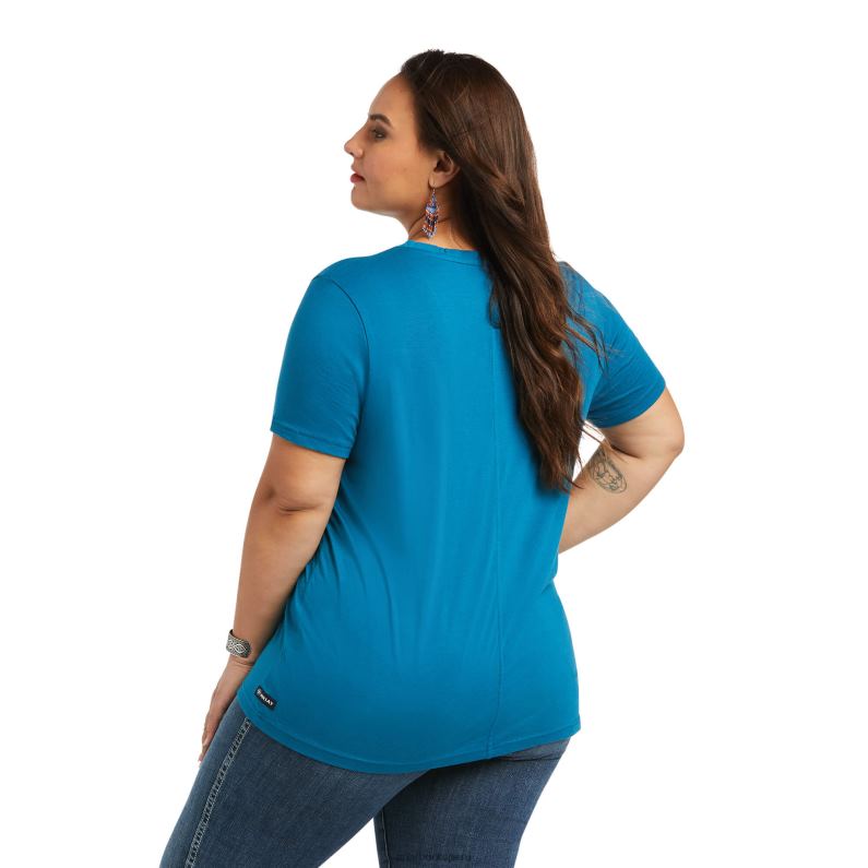 Ariat tapas mujer camiseta elemento P0RPZ3234 azul sajonia