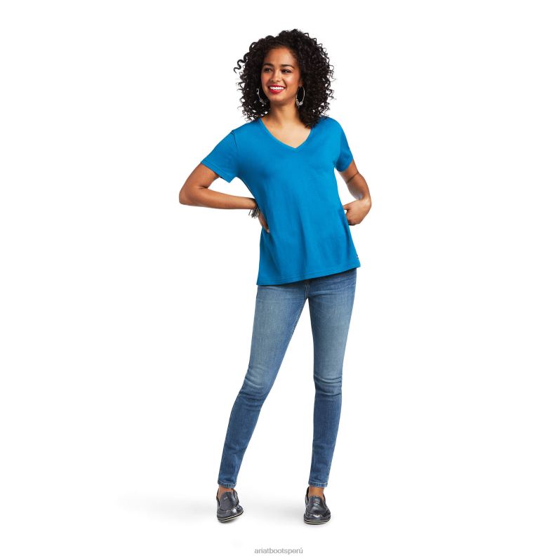 Ariat tapas mujer camiseta elemento P0RPZ3234 azul sajonia