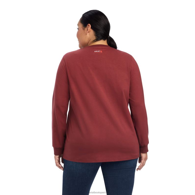Ariat tapas mujer camiseta fr elástica con logo P0RPZ3055 puerto/ee.uu.