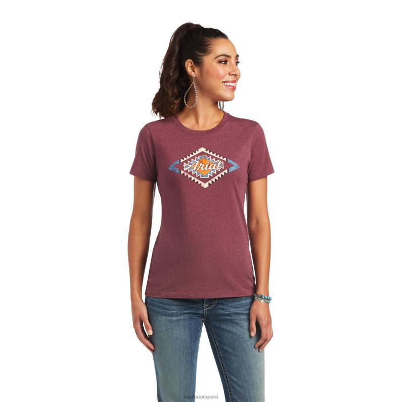 Ariat tapas mujer camiseta sol P0RPZ2867 brezo burdeos