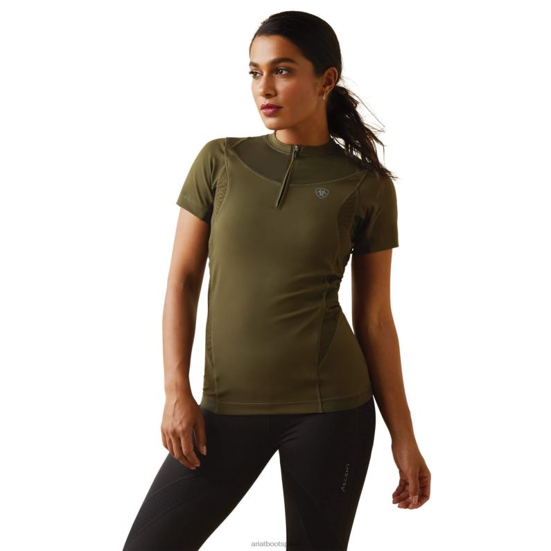 Ariat tapas mujer camiseta interior ascent crew P0RPZ3199 reliquia