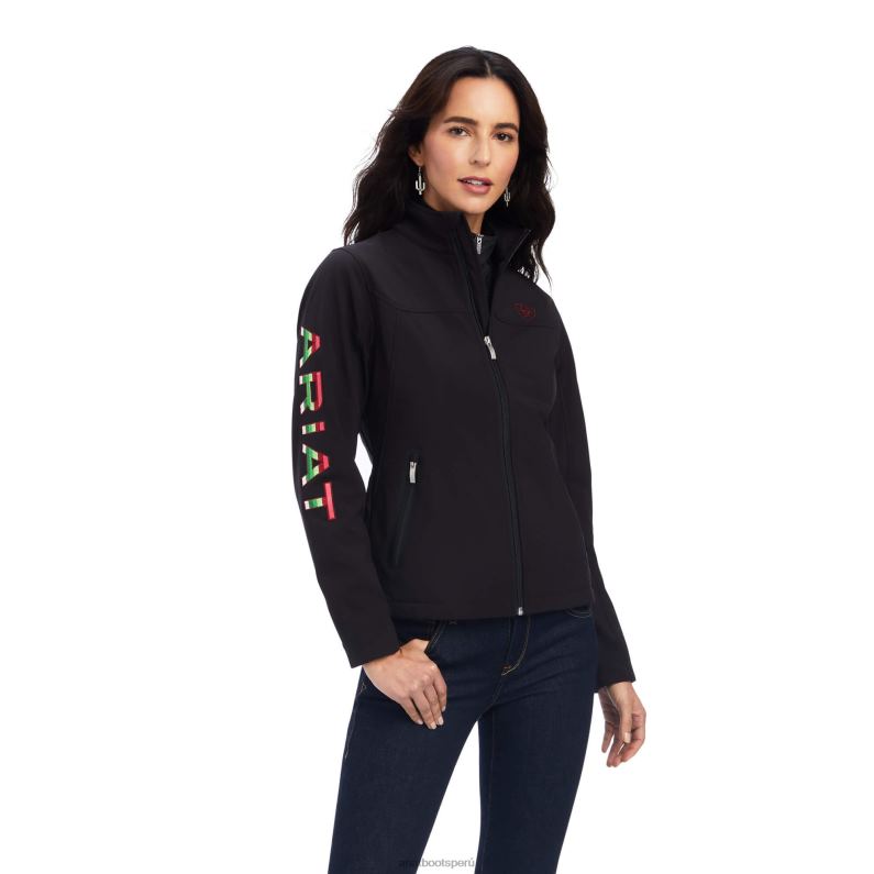 Ariat tapas mujer chaqueta softshell del equipo rosas P0RPZ3523 negro