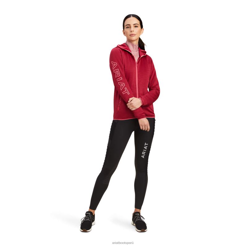 Ariat tapas mujer sudadera byron con cremallera completa P0RPZ3430 capullo rojo