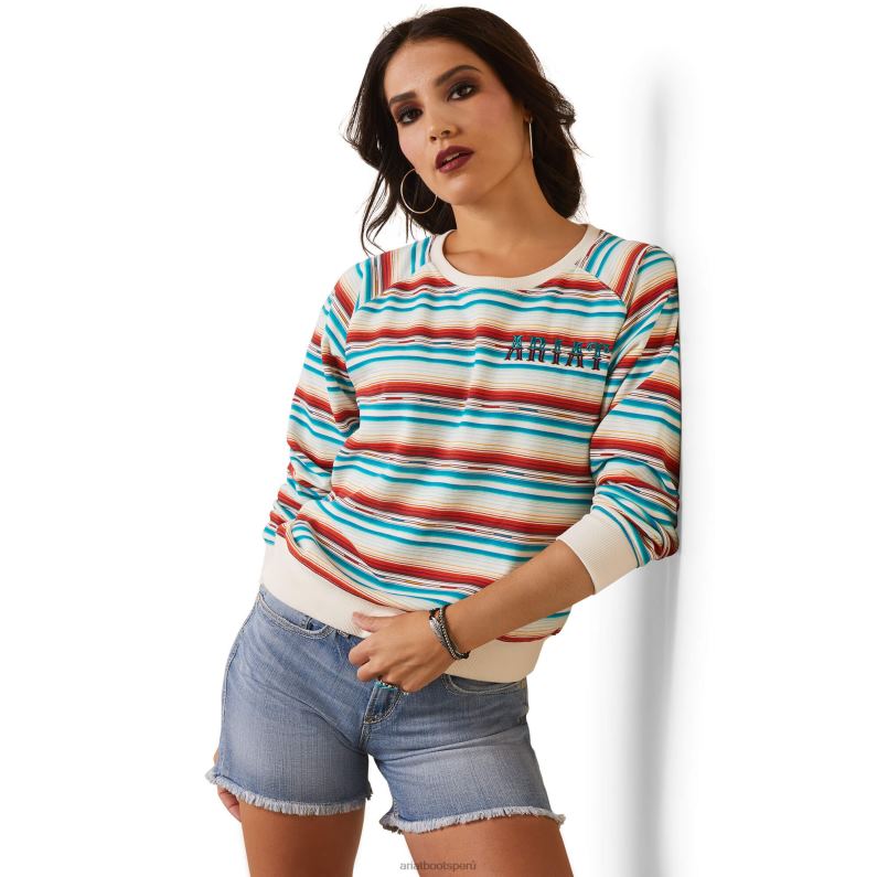 Ariat tapas mujer verdadera sudadera P0RPZ3325 sarape rosa