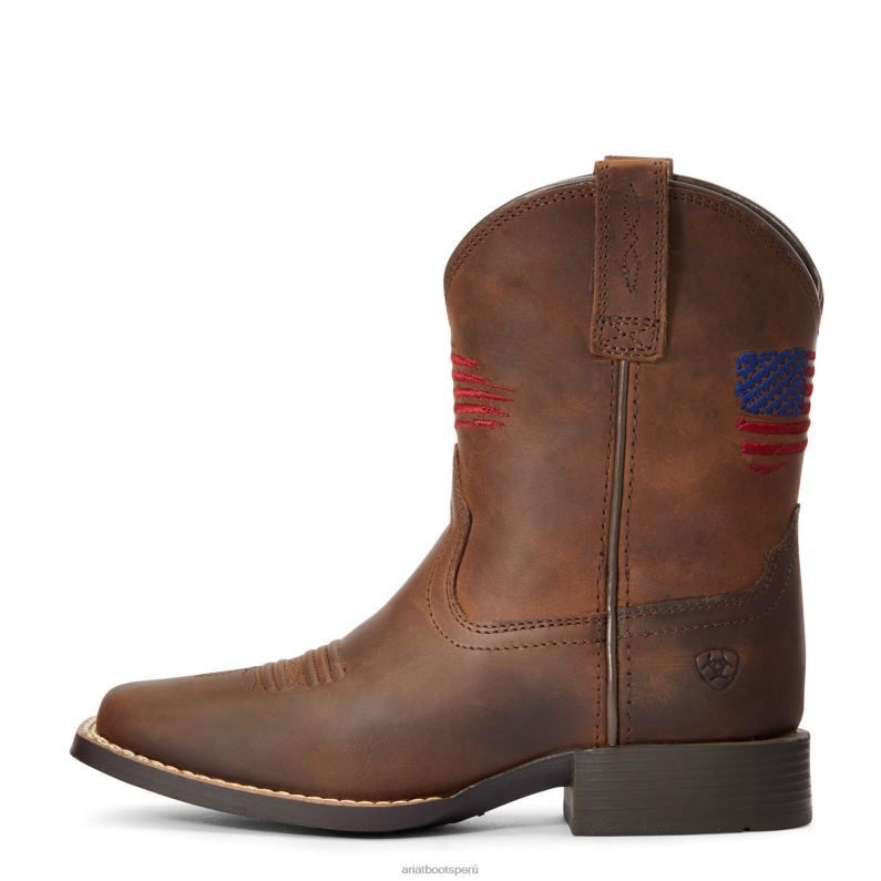 Ariat calzado niños bota vaquera patriot ii P0RPZ3868 marrón angustiado