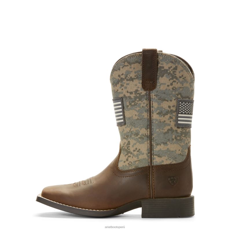 Ariat calzado niños bota vaquera patriota P0RPZ3840 marrón angustiado