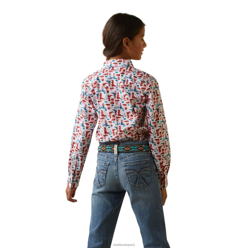 Ariat ropa niños camisa P0RPZ4086 botas ardientes