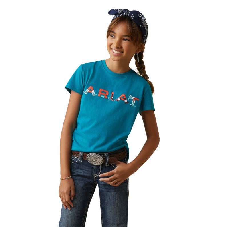 Ariat ropa niños camiseta con bota real P0RPZ4017 penacho exótico