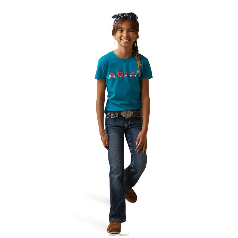 Ariat ropa niños camiseta con bota real P0RPZ4017 penacho exótico