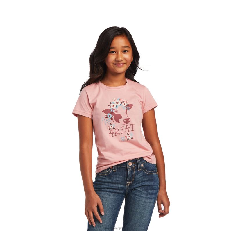 Ariat ropa niños camiseta real moo-chacha P0RPZ4000 rosa nupcial