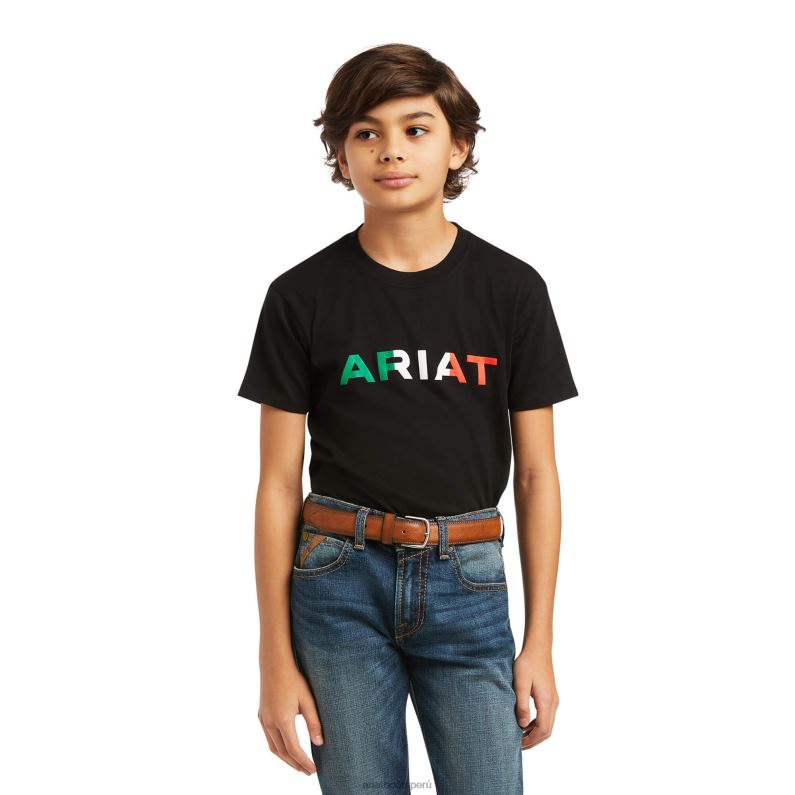 Ariat ropa niños camiseta viva mexico P0RPZ4005 negro