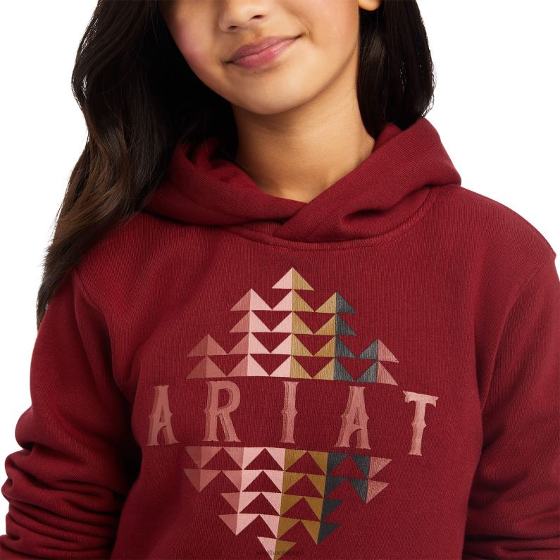 Ariat ropa niños sudadera con capucha con dientes de oso reales P0RPZ4112 colorete rojo