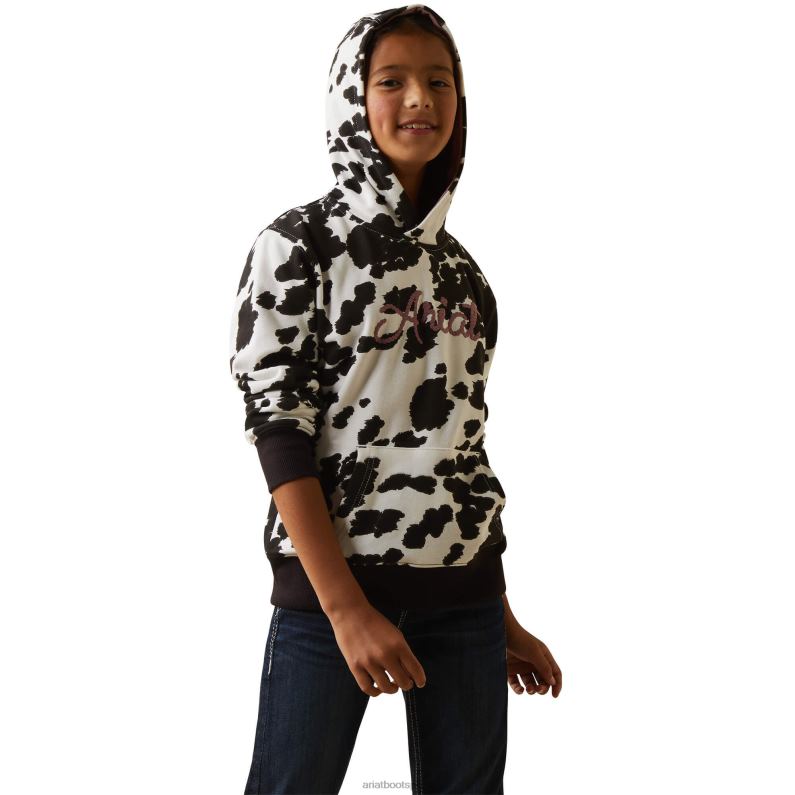 Ariat ropa niños sudadera con capucha de piel de vaca P0RPZ4108 Holstein
