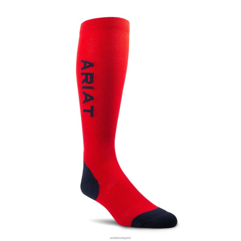 Ariat accesorios unisexo calcetines de rendimiento P0RPZ2041 rojo